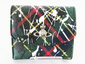 ヴィヴィアン・ウエストウッド コンパクト財布 DERBY SMALL WALLET SPLASHES HUNTING TARTAN★51150003 10802 マルチ チェック柄【新品】