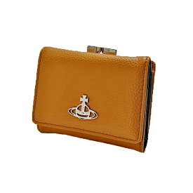 ヴィヴィアン・ウエストウッド がま口 三つ折り財布 GRAIN SMALL FRAME WALLET ビーガンレザー51010018 S000D E401 YELLOW【新品】