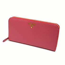 プラダ PRADA 長財布 ラウンドファスナー 1ML506 レディース長財布　ピンク【中古】