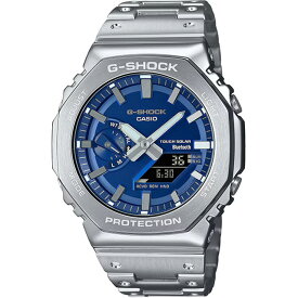 【G-SHOCK】カシオ フルメタル シルバー アナデジ モバイルリンク 腕時計 メンズ タフソーラー ブルー GM-B2100AD-2AJF【新品】