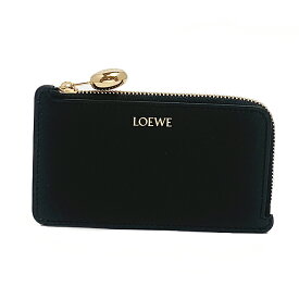 【新品】ロエベ LOEWE レディース ぺブル コインカードホルダー シャイニーナパカーフ フラグメントケース CANBZ40X01 1100 NEGRO/BLACK