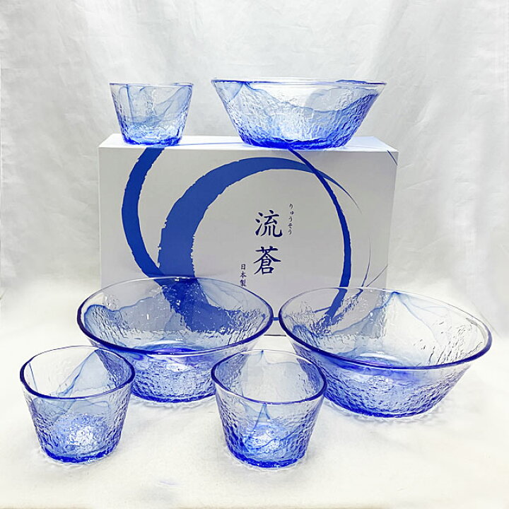 【東洋佐々木ガラス】流蒼 そうめん3客セット G097-B71【新品】 サンワワールド 流蒼 そうめん3客セット G097-B71