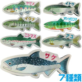 【メール便可】エッチング ダイカット マグネット 川魚 7種