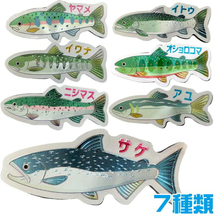 楽天市場 メール便可 エッチング ダイカット マグネット 川魚 7種 おもちゃの三洋堂