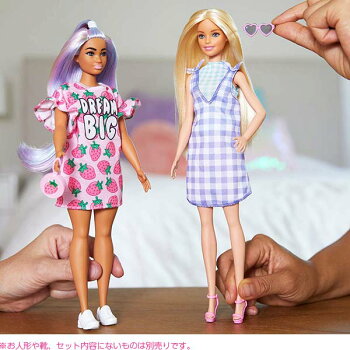 楽天市場 メール便可 バービー 洋服 バービー ファッション2パック チェック ストロベリー マテル お人形用 着せ替え遊び おしゃれ遊び ストロベリー ギンガムチェック サングラス おもちゃ おもちゃの三洋堂