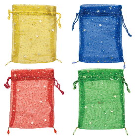 【5400円以上で送料無料】 インド 土産 インド 巾着 4色セット【256172】