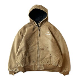 ビッグサイズ Carhartt 中綿 キルティング ライナー ダック アクティブ ジャケット パーカー 2XL / カーハート ブラウン 企業物 J130 古着 アメリカ古着 USED ユーズド 中古 VINTAGE US古着 アメカジ