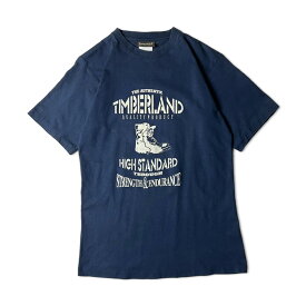 90s USA製 Timberland イエローブーツ プリント 半袖 Tシャツ S / 90年代 アメリカ製 ティンバーランド オールド シングル ネイビー 古着 アメリカ古着 USED ユーズド 中古 VINTAGE US古着 アメカジ