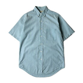 80s LLBean ストライプ シアサッカー 半袖 ボタンダウン シャツ S / 80年代 ビンテージ エルエルビーン 緑 青 古着 アメリカ古着 USED ユーズド 中古 VINTAGE US古着 アメカジ