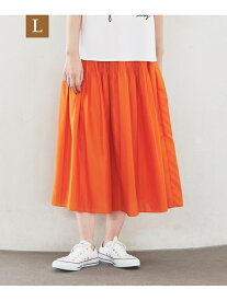 【SALE／26%OFF】【L】【ウォッシャブル】シャーリングスカート EVEX by KRIZIA サンヨー エルサイズ スカート その他のスカート オレンジ ネイビー【RBA_E】【送料無料】[Rakuten Fashion]