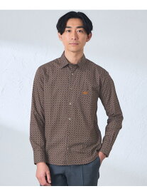 【SALE／40%OFF】サークル小紋シャツ(2L・3Lあり) BAKER STREET ベイカー・ストリート トップス シャツ・ブラウス ブラウン ネイビー【RBA_E】【送料無料】[Rakuten Fashion]