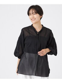 【SALE／60%OFF】【接触冷感】【ウォシャブル】シアーボイルプルオーバーブラウス EVEX by KRIZIA エヴェックス バイ クリツィア トップス シャツ・ブラウス ブラック【RBA_E】【送料無料】[Rakuten Fashion]