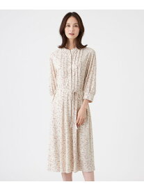 【SALE／40%OFF】【ウォッシャブル】強撚スムースプリントワンピース TRANS WORK トランスワーク ワンピース・ドレス ワンピース ベージュ ネイビー【RBA_E】【送料無料】[Rakuten Fashion]