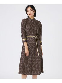 【SALE／43%OFF】【ウォッシャブル】ビットプリントデシンワンピース TRANS WORK トランスワーク ワンピース・ドレス ワンピース ネイビー ブラウン【RBA_E】【送料無料】[Rakuten Fashion]