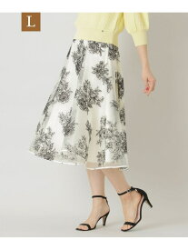 【L】アートフラワー刺繍 スカート TO BE CHIC サンヨー エルサイズ スカート その他のスカート ホワイト ブラック【送料無料】[Rakuten Fashion]