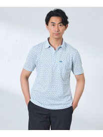 【SALE／50%OFF】小紋プリントカノコポロシャツ BAKER STREET ベイカー・ストリート トップス ポロシャツ ネイビー パープル ブルー【RBA_E】【送料無料】[Rakuten Fashion]