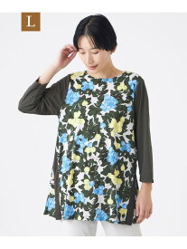 【SALE／40%OFF】【L】【接触冷感・マシンウォッシャブル】グレーププリントチュニックカットソー EVEX by KRIZIA サンヨー エルサイズ トップス その他のトップス カーキグリーン【RBA_E】【送料無料】[Rakuten Fashion]