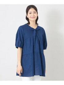 【SALE／25%OFF】ウェーブローン エアリーティアードチュニック TO BE CHIC トゥー ビー シック トップス シャツ・ブラウス ブルー ブラック【RBA_E】【送料無料】[Rakuten Fashion]