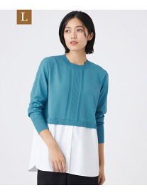 【SALE／60%OFF】【L】【ウォッシャブル】TEXBRIDプルオーバー TRANS WORK サンヨー エルサイズ トップス ニット ブルー ホワイト ネイビー【RBA_E】【送料無料】[Rakuten Fashion]