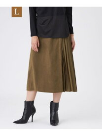 【SALE／38%OFF】【L】【ウォッシャブル】ストレッチスエードスカート TRANS WORK サンヨー エルサイズ スカート その他のスカート ネイビー ブラウン【RBA_E】【送料無料】[Rakuten Fashion]