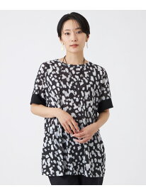 【SALE／40%OFF】【接触冷感・マシンウォッシャブル】シャドーチータードットクルーネックカットソー EVEX by KRIZIA エヴェックス バイ クリツィア トップス カットソー・Tシャツ ブラック イエロー カーキグリーン【RBA_E】【送料無料】[Rakuten Fashion]