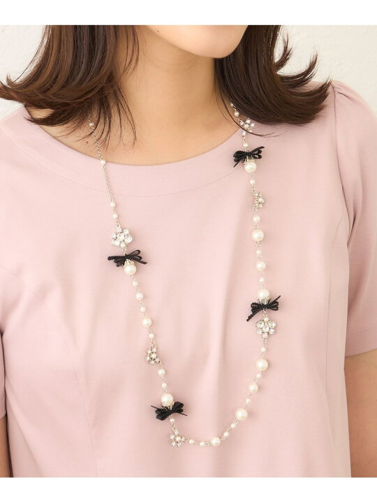 楽天市場】【SALE／33%OFF】リボン&パールネックレス TO BE CHIC 