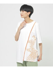 【SALE／60%OFF】【接触冷感】【ウォッシャブル】ラインパンサープリントチュニックカットソー EVEX by KRIZIA エヴェックス バイ クリツィア トップス カットソー・Tシャツ ホワイト グレー ブルー【RBA_E】【送料無料】[Rakuten Fashion]