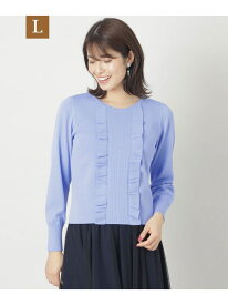 【SALE／66%OFF】【L】レーヨンナイロンフリル プルオーバーニット TO BE CHIC サンヨー エルサイズ トップス ニット ブラック ブルー ホワイト【RBA_E】【送料無料】[Rakuten Fashion]