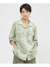 【SALE／70%OFF】【ウォッシャブル】ナチュラルリネンリーフプリントシャツジャケット EVEX by KRIZIA エヴェックス バイ クリツィア トップス シャツ・ブラウス グリーン【RBA_E】【送料無料】[Rakuten Fashion]