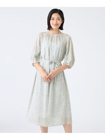 【SALE／50%OFF】【ウォッシャブル】ドットクレープワンピース TRANS WORK トランスワーク ワンピース・ドレス ワンピース ネイビー グレー【RBA_E】【送料無料】[Rakuten Fashion]