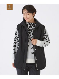 【SALE／36%OFF】【L】【カタログ掲載】【はっ水・マシンウォッシャブル】グレイスメモリーフーデッドジレ EVEX by KRIZIA サンヨー エルサイズ トップス ベスト・ジレ ブラック ベージュ【RBA_E】【送料無料】[Rakuten Fashion]