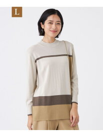 【SALE／27%OFF】【L】【ウォッシャブル】エクストラファインウールプルオーバー TRANS WORK サンヨー エルサイズ トップス ニット グレー ベージュ【RBA_E】【送料無料】[Rakuten Fashion]