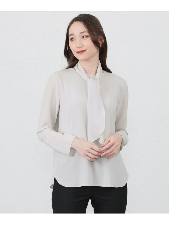 楽天市場】【SALE／40%OFF】梨地ジョーゼット 2WAYボウタイブラウス 