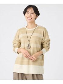 【SALE／38%OFF】【ウォッシャブル】ウール混ジャカードジャージーボーダーカットソー EVEX by KRIZIA エヴェックス バイ クリツィア トップス カットソー・Tシャツ グレー ベージュ パープル【RBA_E】【送料無料】[Rakuten Fashion]