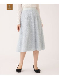 【L】フェザー刺しゅう スカート TO BE CHIC サンヨー エルサイズ スカート その他のスカート グレー ブラック【送料無料】[Rakuten Fashion]