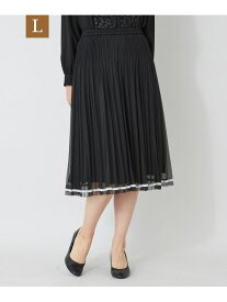 【L】配色レースプリーツ スカート TO BE CHIC サンヨー エルサイズ スカート その他のスカート ベージュ ブラック【送料無料】[Rakuten Fashion]