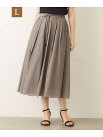 【SALE／65%OFF】【L】ライトローン タックフレアスカート TO BE CHIC サンヨー エルサイズ スカート ロング・マキシスカート ベージュ【RBA_E】【送料無料】[Rakuten Fashion]
