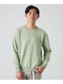 【SALE／60%OFF】カレッジプリントスウェット BAKER STREET ベイカー・ストリート トップス カットソー・Tシャツ グレー グリーン【RBA_E】【送料無料】[Rakuten Fashion]