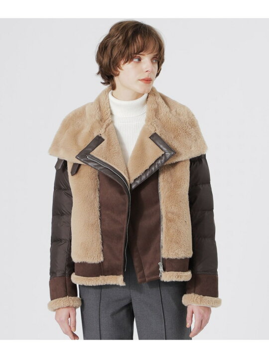 楽天市場】【SALE／20%OFF】ファーコンビライダースダウン LOVELESS  