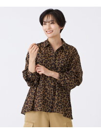 【SALE／52%OFF】【接触冷感】【マシンウォッシャブル】パンサープリントペプラムシャツ EVEX by KRIZIA エヴェックス バイ クリツィア トップス シャツ・ブラウス ブラウン【RBA_E】【送料無料】[Rakuten Fashion]