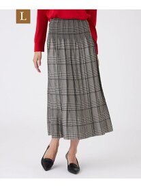 【SALE／24%OFF】【L】【ウォッシャブル】グレンチェックJQスカート TRANS WORK サンヨー エルサイズ スカート その他のスカート ブラック【RBA_E】【送料無料】[Rakuten Fashion]