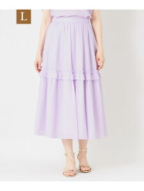 【SALE／52%OFF】【L】ウェーブローン フリルタックスカート TO BE CHIC サンヨー エルサイズ スカート その他のスカート ワインレッド ブラック【RBA_E】【送料無料】[Rakuten Fashion]