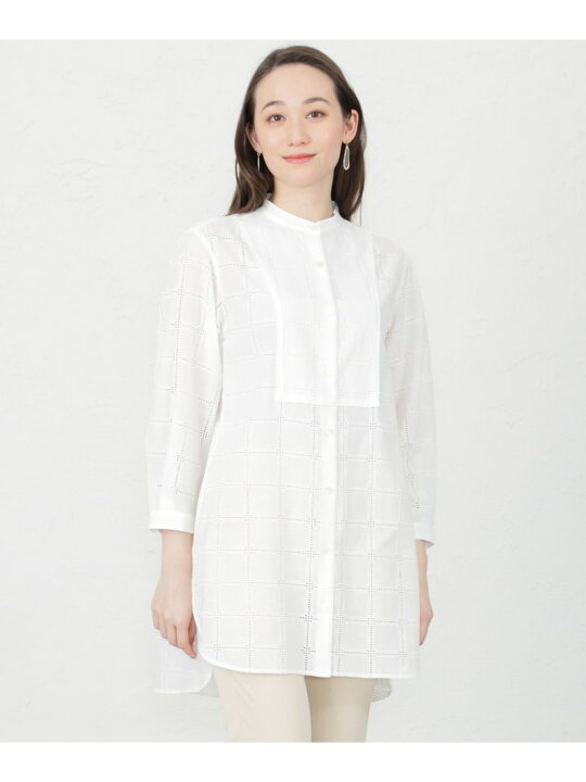 楽天市場】【SALE／38%OFF】スクエアエンブロイ チュニックブラウス 