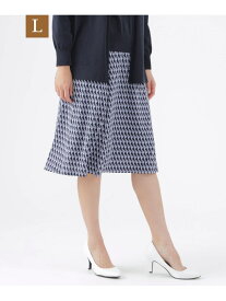 【SALE／71%OFF】【L】【セットアップ対応】【ウォッシャブル】【UV対策】トライアングルプリントフレアスカート TRANS WORK サンヨー エルサイズ スカート その他のスカート ベージュ ネイビー【RBA_E】【送料無料】[Rakuten Fashion]