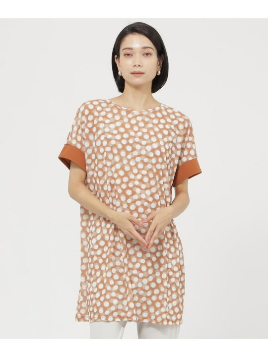 EVEX by KRIZIA ドット柄 半袖 チュニック サイズ40 L】【接触冷感 