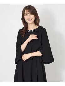 ダブルサテン ジュエルフリル ジャケット TO BE CHIC トゥー ビー シック ジャケット・アウター その他のジャケット・アウター ブラック【送料無料】[Rakuten Fashion]