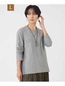 【L】【ウォッシャブル】ゼブラレースコンビカットソー EVEX by KRIZIA サンヨー エルサイズ トップス その他のトップス グレー ブラック【送料無料】[Rakuten Fashion]