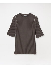 ショルダーカットアウトショートスリーブ LOVELESS ラブレス トップス ニット ブラウン ホワイト ネイビー【送料無料】[Rakuten Fashion]