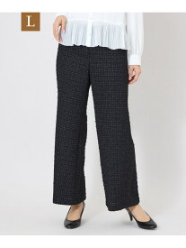 【L】ラメブレンド ニットツイード パンツ TO BE CHIC サンヨー エルサイズ パンツ その他のパンツ ブラック【送料無料】[Rakuten Fashion]