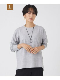 【L】【ウォッシャブル】ラメニットボーダープルオーバー EVEX by KRIZIA サンヨー エルサイズ トップス ニット ブルー ネイビー【送料無料】[Rakuten Fashion]